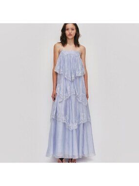aje soundscape maxi dress blue Rent AJE Soundscape Maxi (Seabreeze Blue) – Dress for a Night main image 1